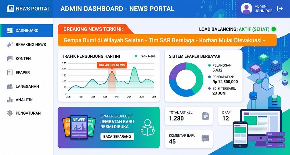 Website Portal Berita dan ePaper Berbayar