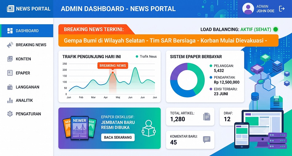 Website Portal Berita dan ePaper Berbayar